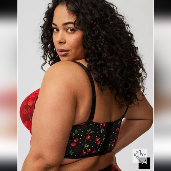🍁🍂Torrid Cherry XO Plunge Push-Up Longline Bra 46dd - Picture 6 of 6